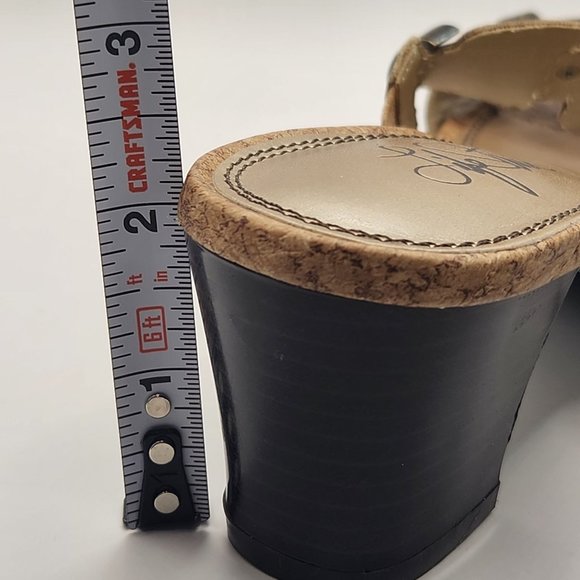 Life Stride Sunset Sandals Size 8.5 M Slides Cork Look Brass Accents EUC - Picture 7 of 7